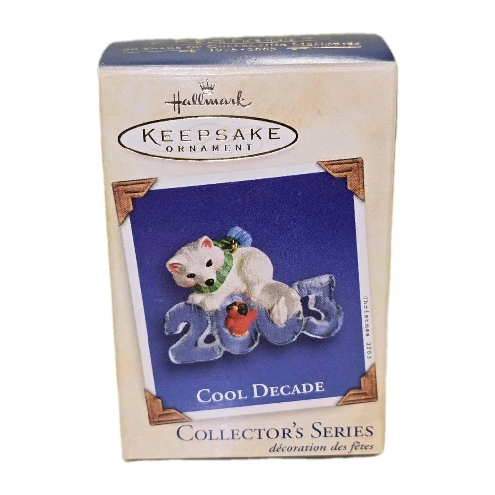 🎄 Hallmark Cool‎ Decade 2003 Ornament EUC Husky Cardinal 4th Series Collectible